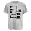 Funshirt; Sprüche: I Like 'em All (Größe XL), T-Shirt