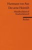 Hartmann von Aue: Der arme Heinrich, Buch