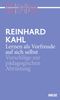 Reinhard Kahl: Lernen als Vorfreude auf sich selbst, Buch