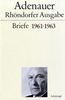 Konrad Adenauer: Briefe 1961 - 1963. Rhöndorfer Ausgabe, Buch