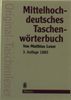 Matthias Lexer: Mittelhochdeutsches Taschenwörterbuch, Buch