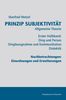Manfred Wetzel: Prinzip Subjektivität, Buch