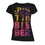 Justin Bieber: Stripes,Girlie (Größe L), T-Shirt