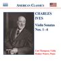 Charles Ives (1874-1954): Sonaten f.Violine &amp; Klavier Nr.1-4, CD