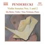 Krzysztof Penderecki (geb. 1933): Sonaten für Violine &amp; Klavier Nr.1 &amp; 2, CD
