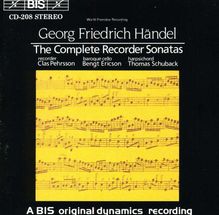 Georg Friedrich Händel (1685-1759): Sonaten für Blockflöte & Bc Nr.1-6, CD