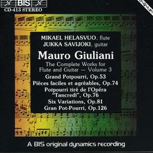Mauro Giuliani (1781-1829): Werke für Flöte & Gitarre Vol.3, CD