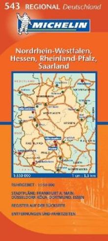 Micelin Regionalkarte Nordrhein-Westfalen / Hessen / Rheinland-Pfalz / Saarland 1 : 350 000, Diverse