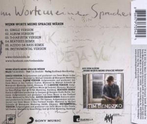 Tim Bendzko: Wenn Worte meine Sprache wären (Maxi-CD) – jpc