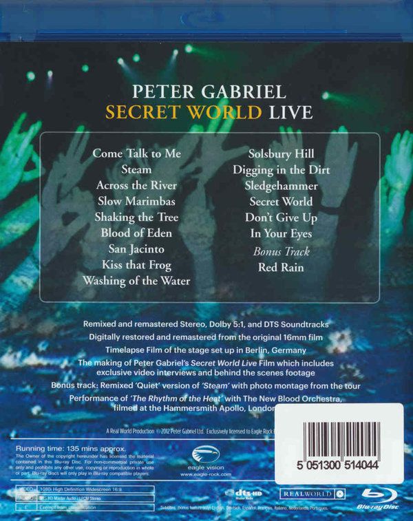 Peter Gabriel Secret World Live 1994 (Bluray Disc) jpc