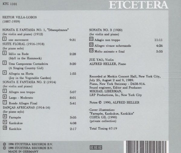 Violin sonatas (back cover)
