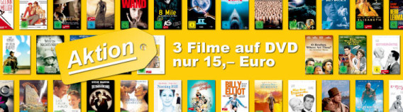 3 Filme auf DVD für 15,– Euro