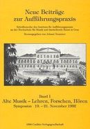 Alte Musik - Lehren, Forschen, Hören Alte Musik - Lehren, Forschen, Hören