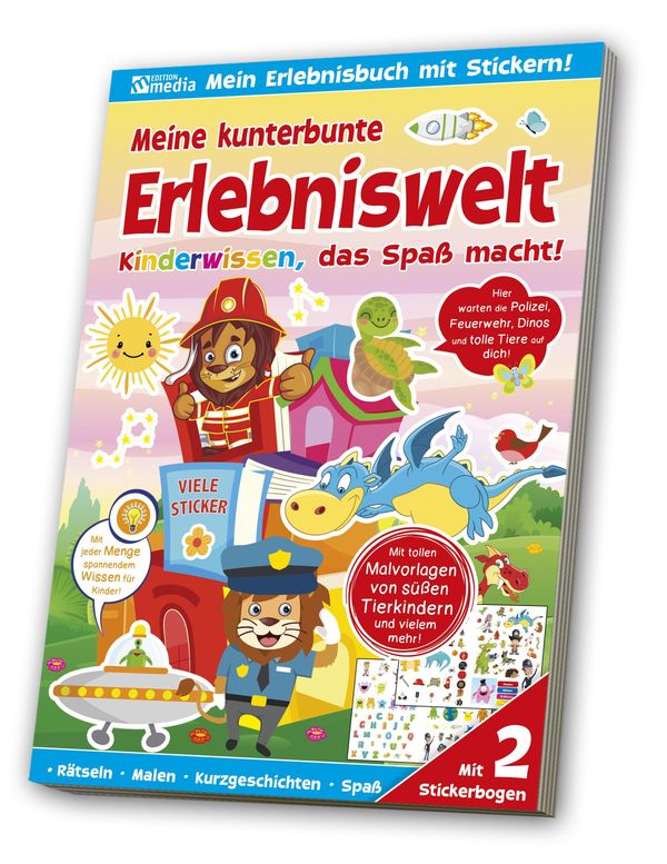 Sticker-Übungsbuch - Feuerwehr, Polizei, Dinos (Buch)