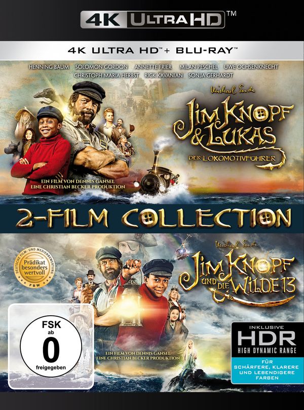 Jim Knopf & Lukas der Lokomotivführer / Jim Knopf und die Wilde 13 (Ultra HD Blu-ray & Blu-ray) 4K