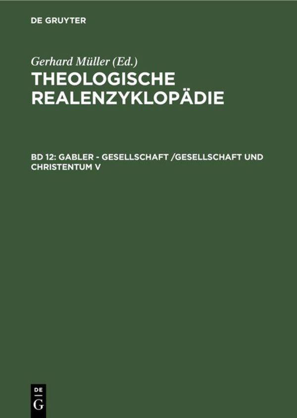 Gabler - Gesellschaft /Gesellschaft und Christentum V (Buch)
