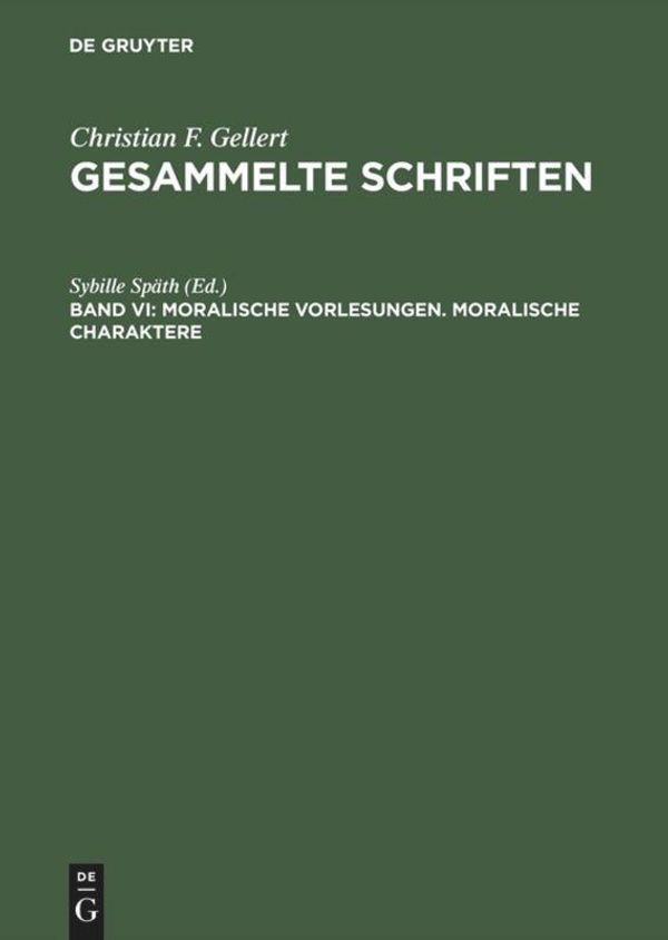 Moralische Vorlesungen. Moralische Charaktere (Buch)