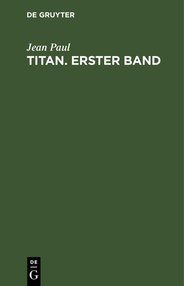 Jean Paul: Titan. Band 1 - Jean Paul (Buch)