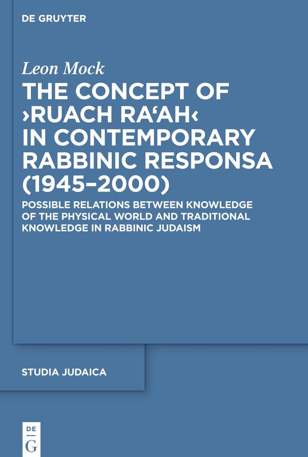 The Concept of ¿Ruach Raah¿ in Contemporary Rabbinic Responsa (1...