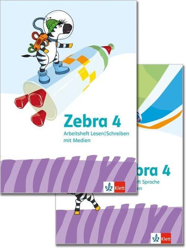 Zebra 4. Paket: Arbeitsheft Sprache, Arbeitsheft Lesen/Schreiben Kl...