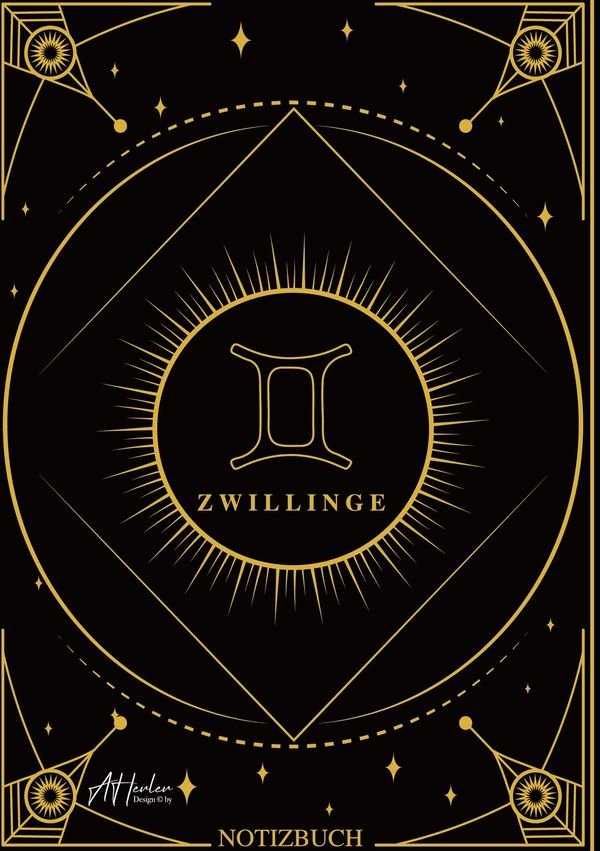 Edles Notizbuch Sternzeichen Zwillinge | Designed by Alfred Herler
