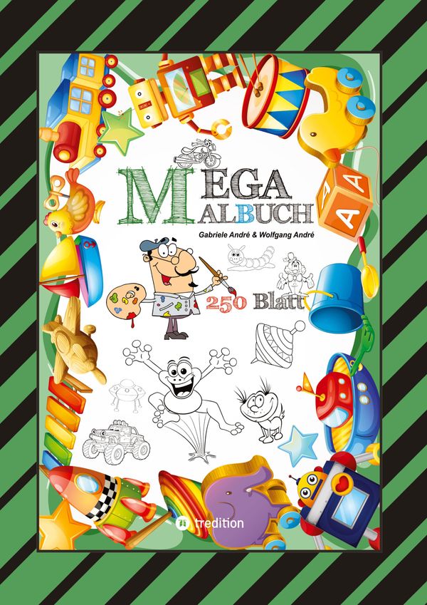 Mega Malbuch - 250 Seiten - Lustige Motive - Spannende Themen - Ver...