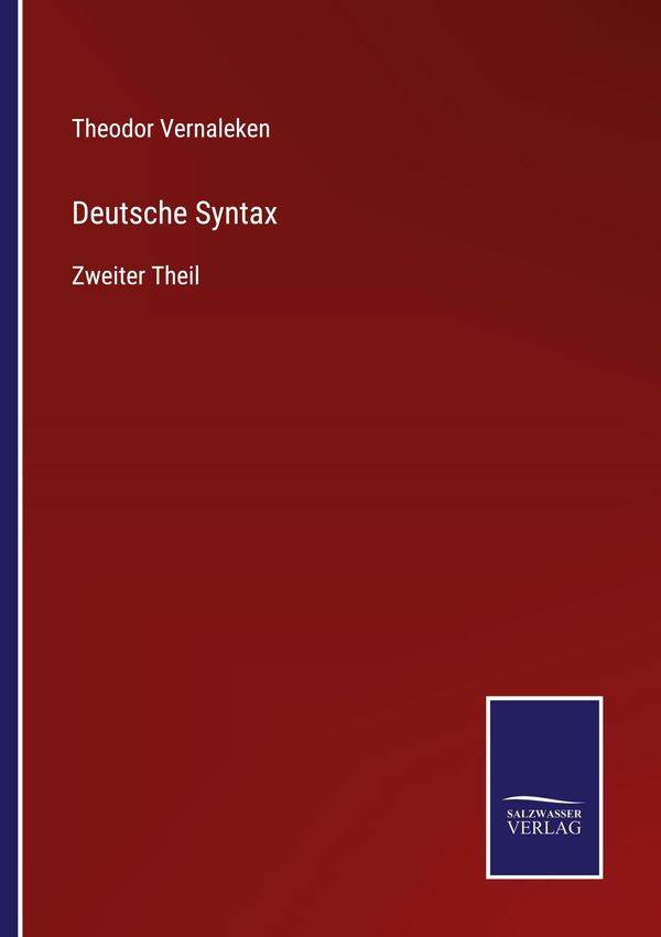 Deutsche Syntax - Theodor Vernaleken (Buch)