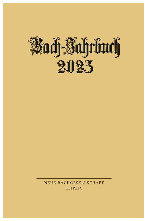 Bach-Jahrbuch 2023 (Buch)