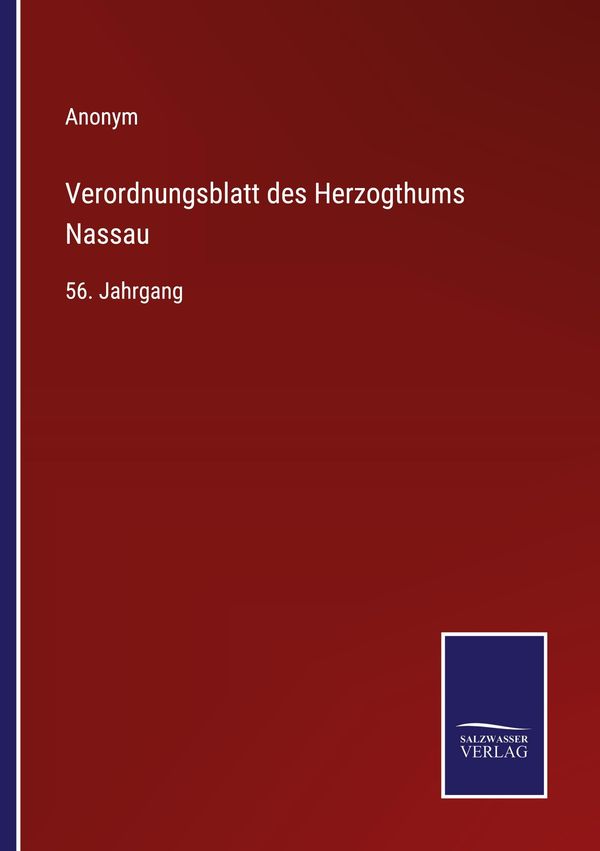 Verordnungsblatt des Herzogthums Nassau - Anonym (Buch)