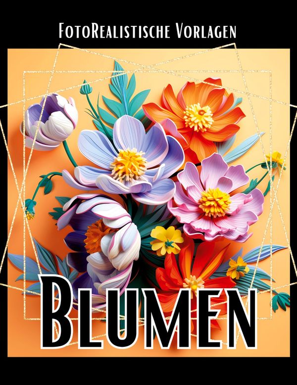 3D Blumen Malbuch "Black & White" - Lucys Schwarze Malbücher (Buch)
