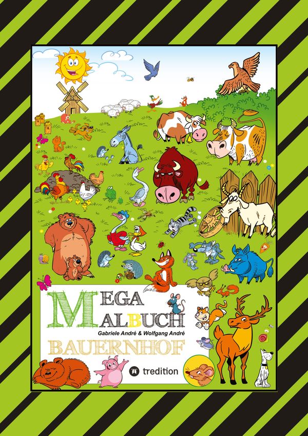 Mega Malbuch - Lustige Motive - Kühe - Rinder - Schweine - Hühner -...
