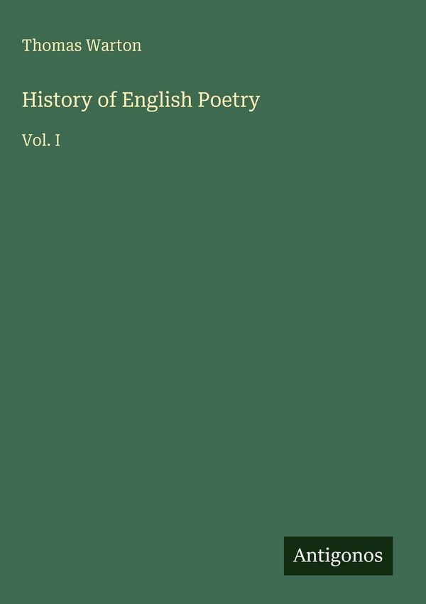 History of English Poetry - Thomas Warton (Buch)