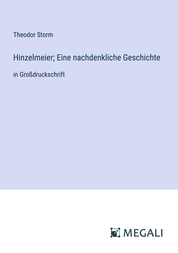 Hinzelmeier; Eine nachdenkliche Geschichte - Theodor Storm (Buch)