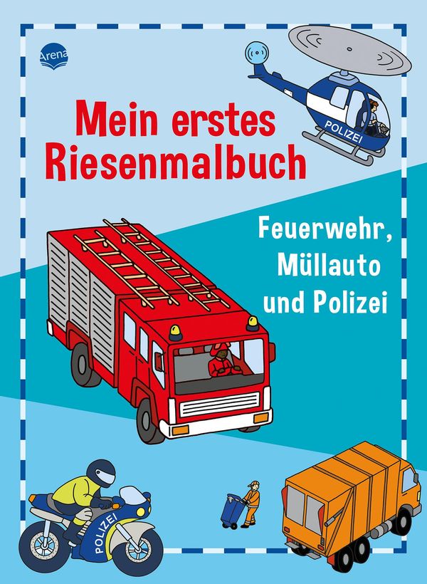 Mein erstes Riesenmalbuch. Feuerwehr, Müllauto und Polizei (Buch)