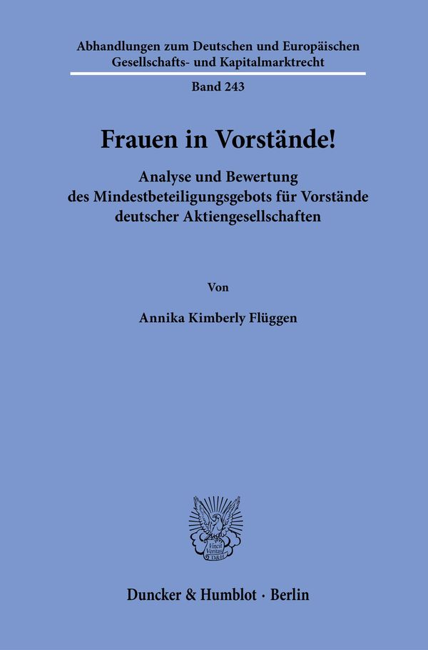 Frauen in Vorstände! - Annika Kimberly Flüggen (Buch)