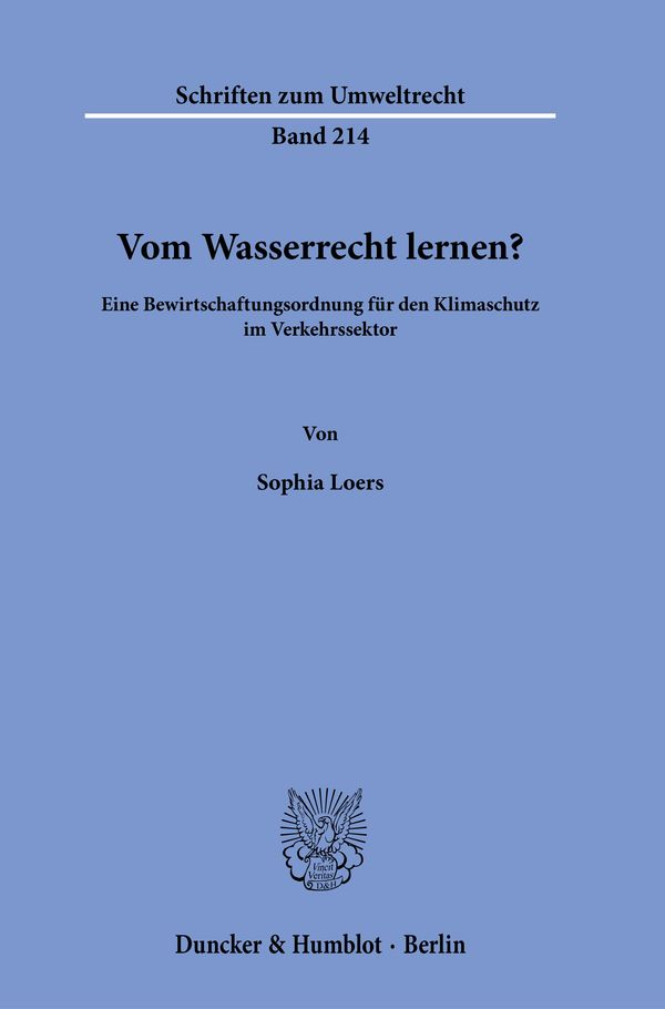 Vom Wasserrecht lernen? - Sophia Loers (Buch)