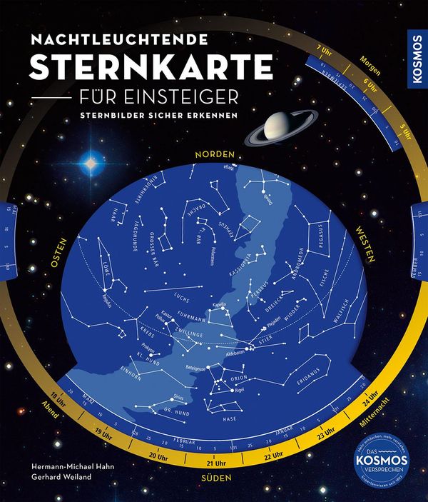 Nachtleuchtende Sternkarte für Einsteiger - Hermann-Michael Hahn