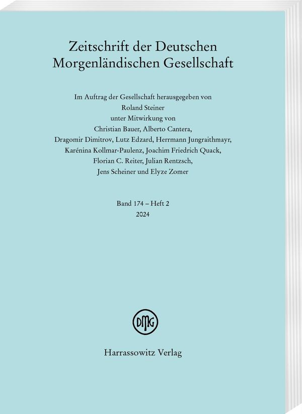 Zeitschrift der Deutschen Morgenländischen Gesellschaft 174 (2024) ...