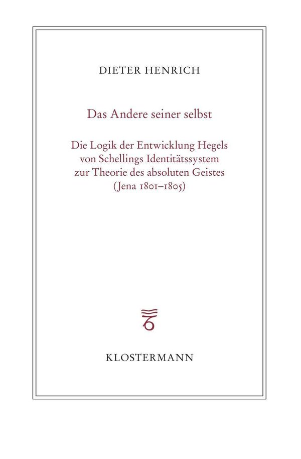 Das Andere seiner selbst - Dieter Henrich (Buch)