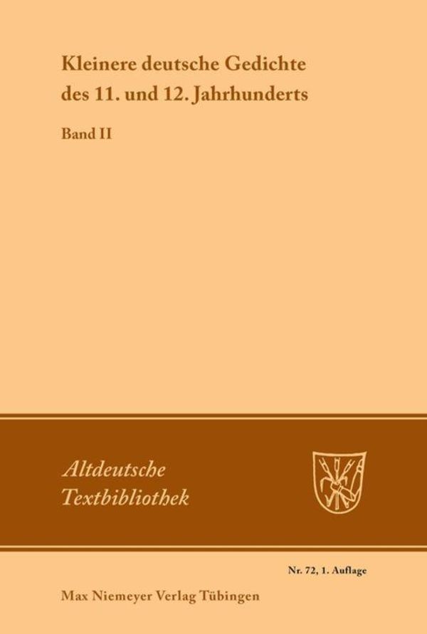 Kleinere deutsche Gedichte des 11. und 12. Jahrhunderts (Buch)