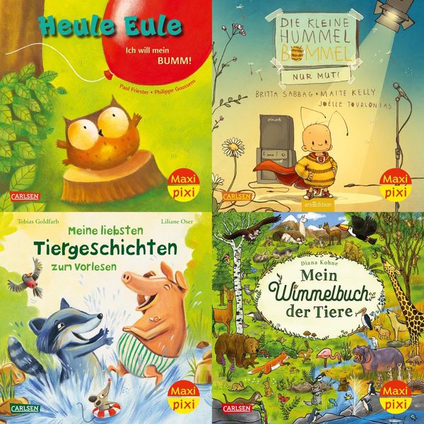Maxi-Pixi-4er-Set 103: Bilderbuchspaß mit tollen Tieren (4x1 Exempl...