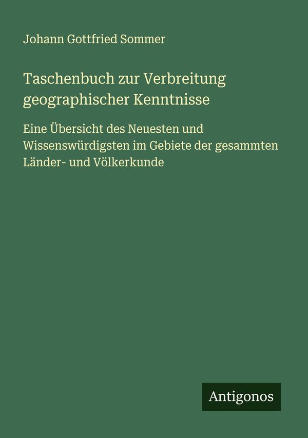 Taschenbuch zur Verbreitung geographischer Kenntnisse (Buch)