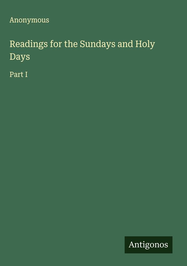 Readings for the Sundays and Holy Days - Anonymous (Buch)