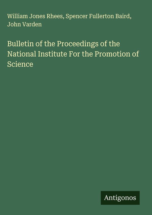 Bulletin of the Proceedings of the National Institute For the Promo...