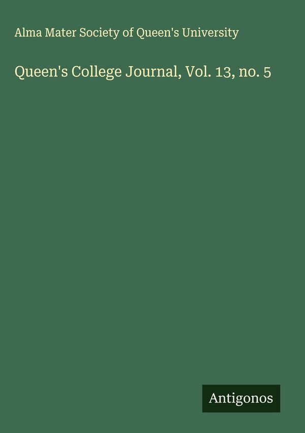 Queens College Journal, Vol. 13, no. 5 (Buch)