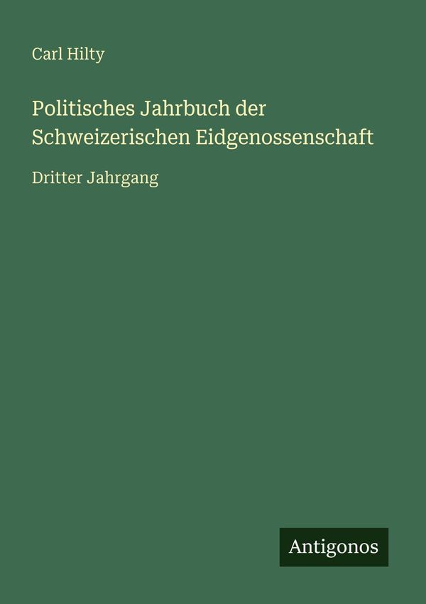 Politisches Jahrbuch der Schweizerischen Eidgenossenschaft (Buch)