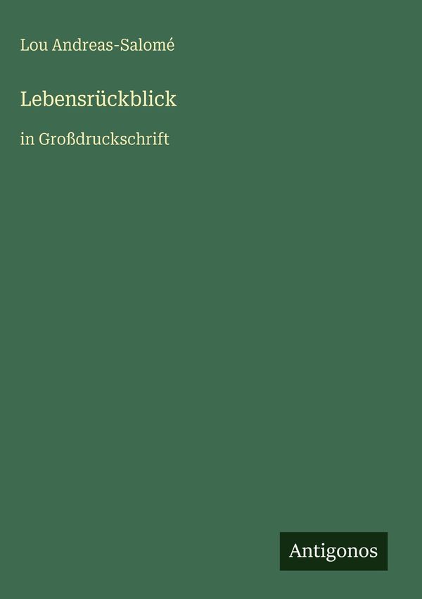 Lebensrückblick - Lou Andreas-Salomé (Buch)