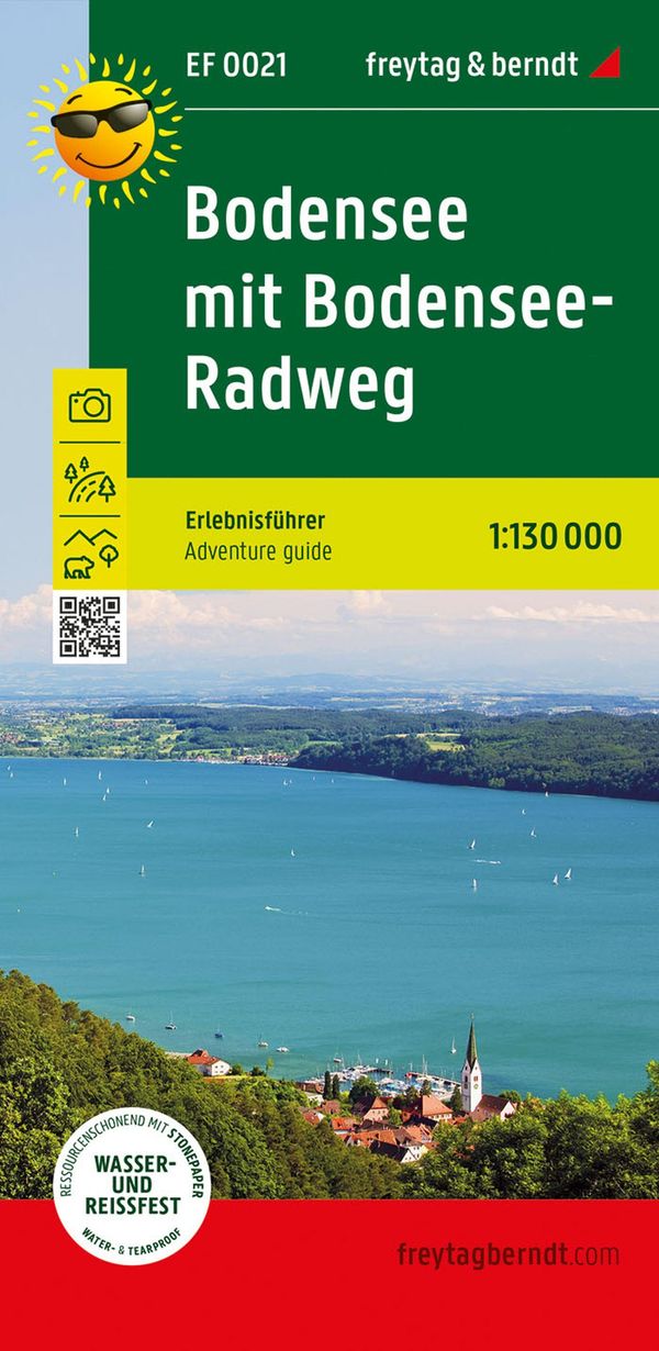 freytag & berndt Freizeitkarte Bodensee mit Bodensee-Radweg, Erlebnisführer 1:130.000