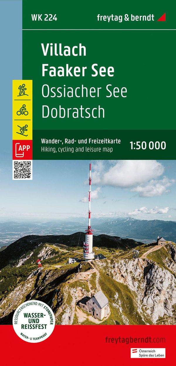 freytag & berndt Wanderkarte WK 224 Villach - Faaker See, Ossiacher See - Dobratsch 1:50.000