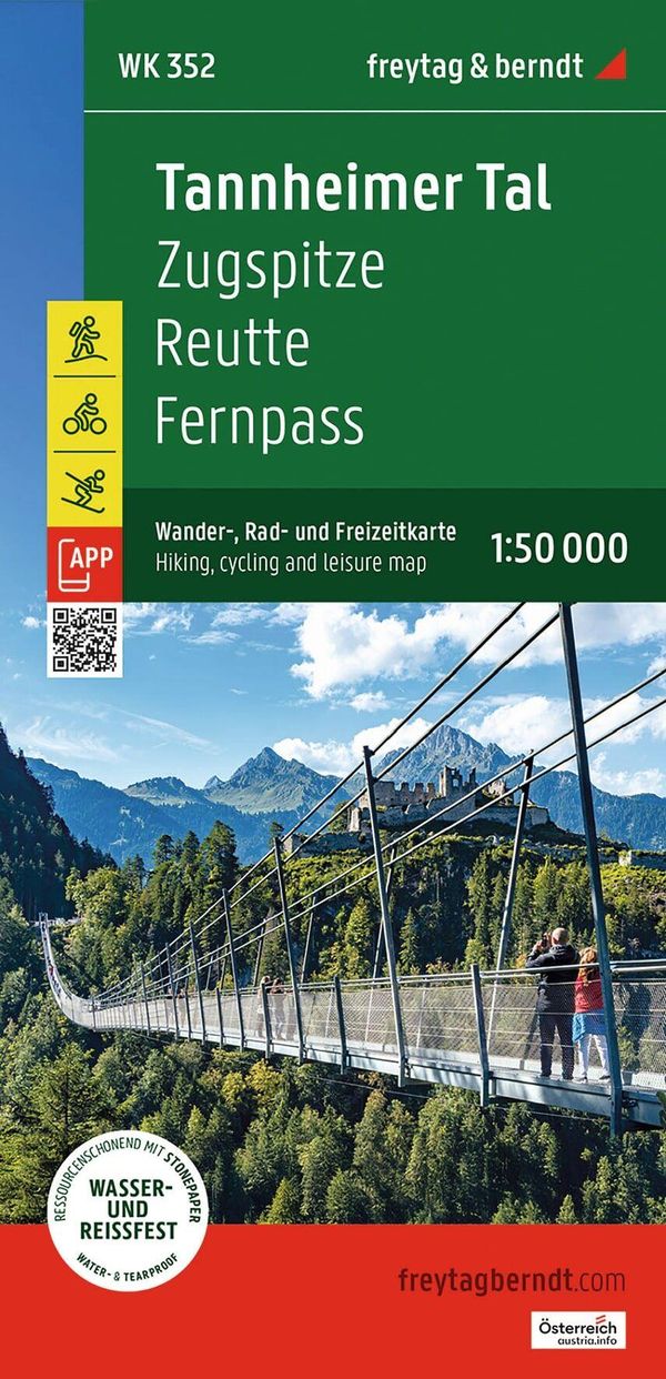 freytag & berndt Wanderkarte WK 352 Tannheimer Tal, Zugspitze - Reutte - Fernpass 1:50.000